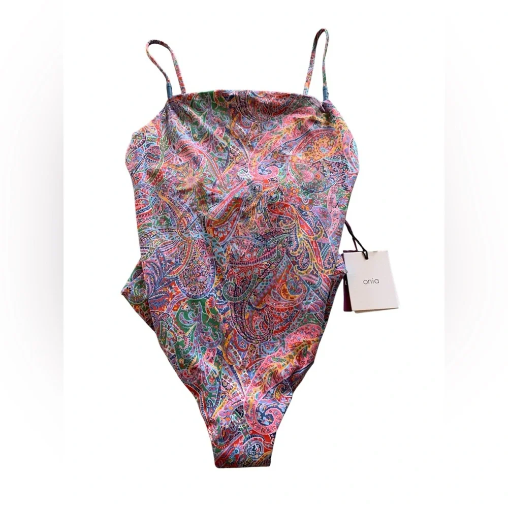 Onia Juliette NWT Paisley Print One-Piece Swimsuit, size Medium - Picture 3 of 5